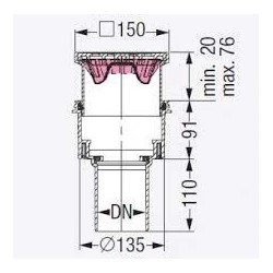 KESSEL Practicus sifon pentru subsol, ecacuare verticala DN 100