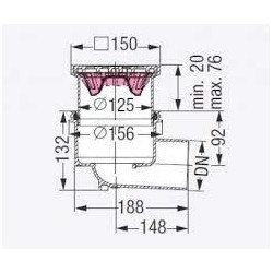 KESSEL Practicus sifon pentru subsol, ecacuare orizontala DN 100