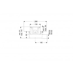 Sifon Kessel Ultraflat 79, cu garda de miros si capac inox Kessel 120x120, clasa K3