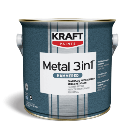 Kraft Metal Hammered 3 in 1 412 green 0,75L  email pe baza de solvent pentru lemn si metal