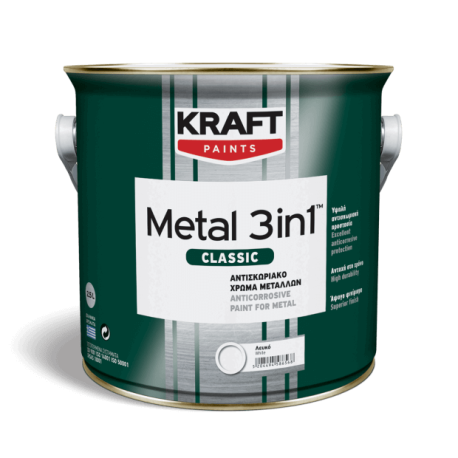 Kraft Metal Classic 3 in 1 320 brown 0,75L  email pe baza de solvent pentru lemn si metal