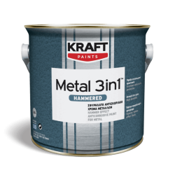 Kraft Metal Hammered 3 in 1 402 grey 2,5L  email pe baza de solvent pentru lemn si metal