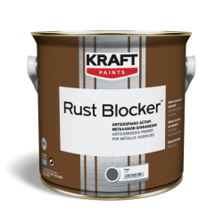 Kraft Rust Blocker gri 2,5L grund anti-rugina pentru suprafete metalice lucioase de fier, aluminiu, zinc, crom, bronz, cupru