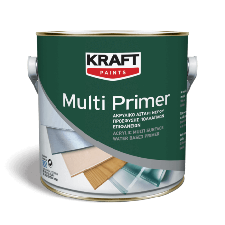 Kraft Multi Primer gri 2,25L grund acrilic pe baza de apa pentru suprafete multiple