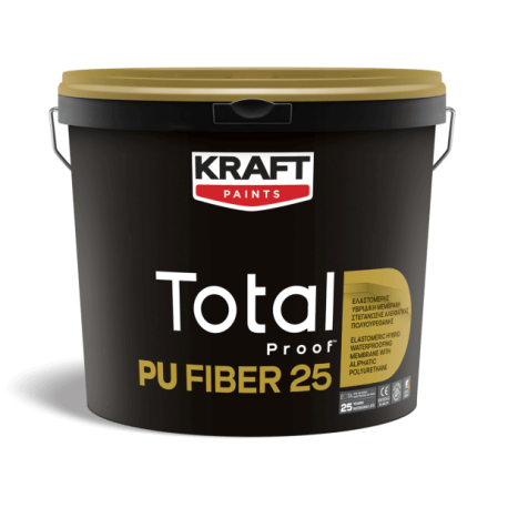 Kraft Total Proof™ PU FIBER 25 alb 4Kg membrana hidroizolatoare elastomerica, hibrida, cu poliuretan alifatic