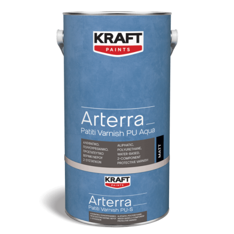 Kraft Arterra Patiti Varnish PU Aqua mat 1Kg lac de protectie alifatic, poliuretanic, pe baza de apa, bicomponent.