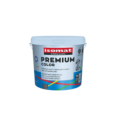 Isomat PREMIUM COLOR alb 10L vopsea lavabila de calitate premium, mata, pentru aplicare la interior