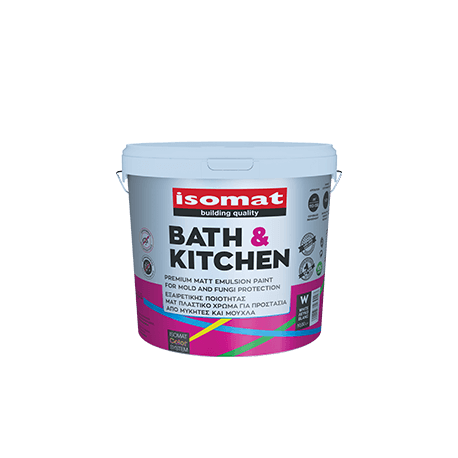Isomat BATH & KITCHEN alb 3L vopsea lavabila mata, antimucegai, pentru interior