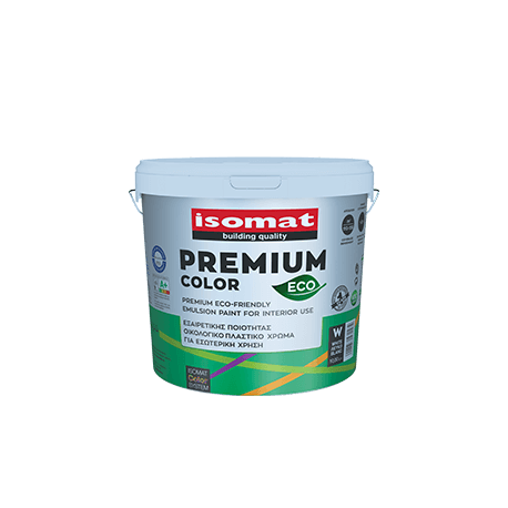 Isomat PREMIUM COLOR ECO alb 10L vopsea lavabila de calitate premium, mata, eco, pentru aplicare la interior