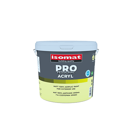 Isomat PROFESSIONAL ACRYL alb 2,5L vopsea lavabila mata pentru exterior