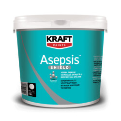 Kraft Asepsis alb satinat 35Kg vopsea lavabila premium cu mare putere de acoperire