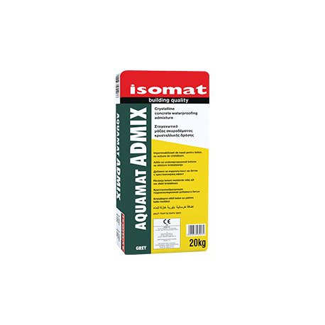 Isomat AQUAMAT-ADMIX gri 20Kg impermeabilizant de masa pentru beton, cu actiune de cristalizare