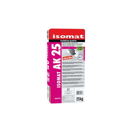 Isomat AK 25 alb 25Kg adeziv de inalta calitate, aditivat cu rasini, ultra-flexibil, pentru toate tipurile de placi, C2 TΕ S2