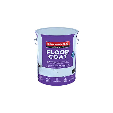 Isomat FLOORCOAT alb 2,5L vopsea pentru pardoseli pe baza de apa, cu rasini acrilice și poliuretanice