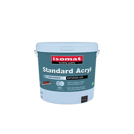 Isomat STANDARD ACRYL alb 15L vopsea lavabila mata pentru exterior